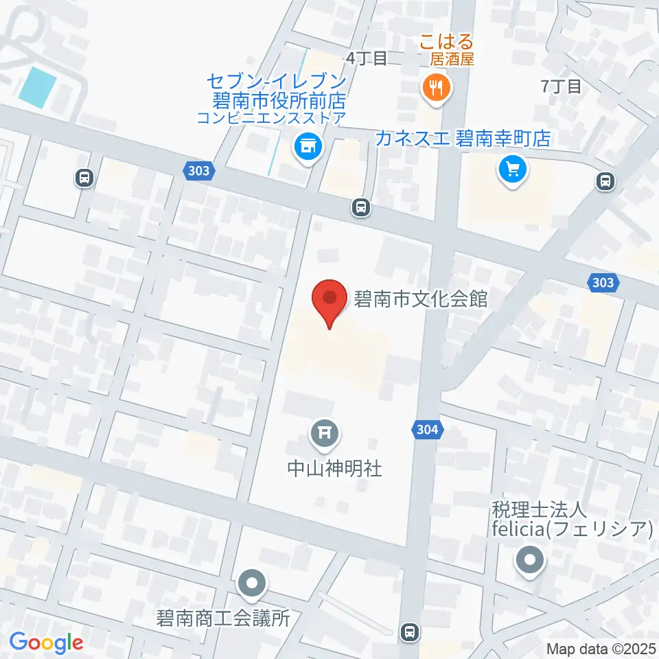 碧南市文化会館周辺のホテル一覧地図