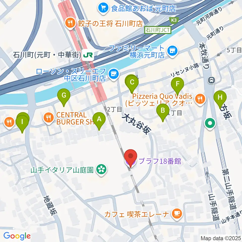 ブラフ18番館周辺のホテル一覧地図