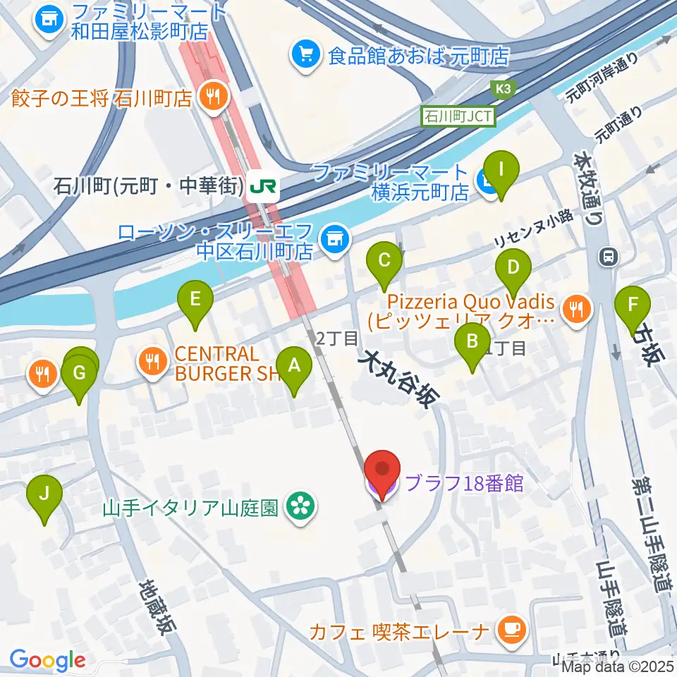 ブラフ18番館周辺のホテル一覧地図