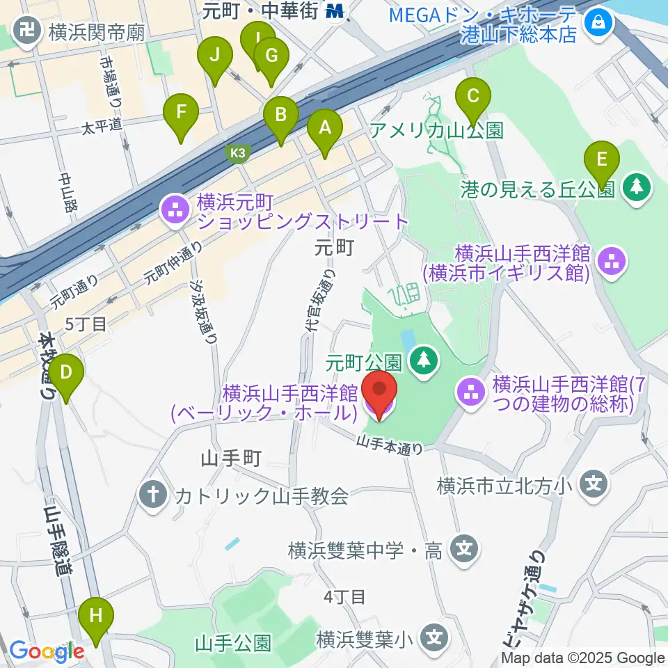 ベーリック・ホール周辺のホテル一覧地図