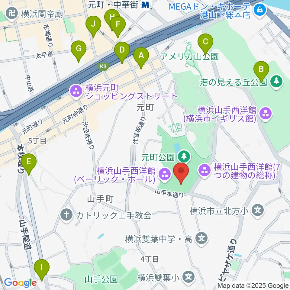 エリスマン邸周辺のホテル一覧地図