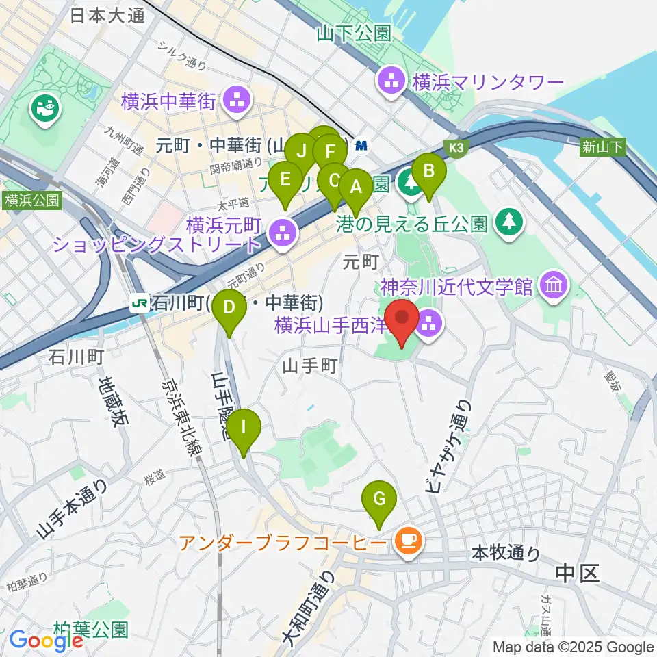エリスマン邸周辺のホテル一覧地図