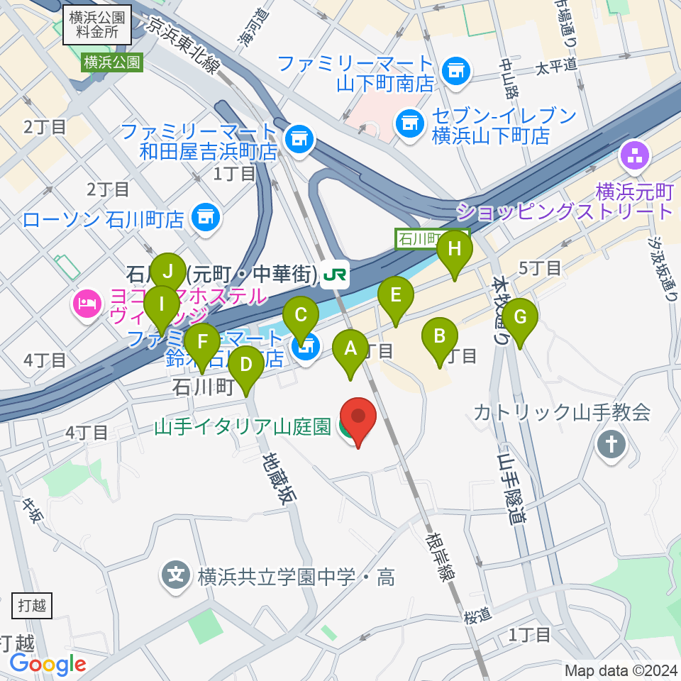 外交官の家周辺のホテル一覧地図