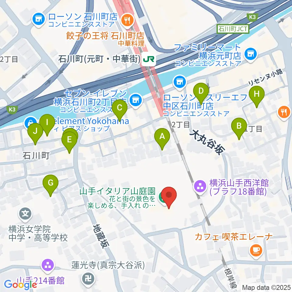 外交官の家周辺のホテル一覧地図