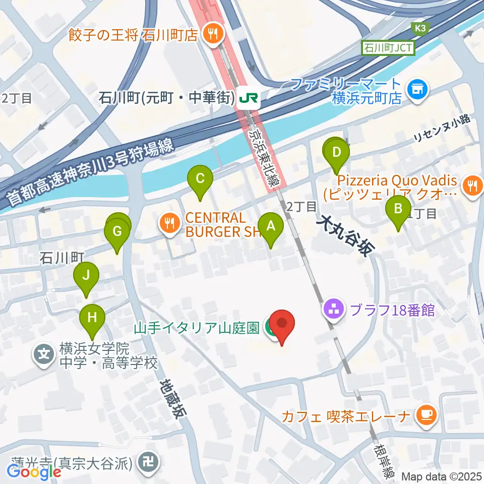 外交官の家周辺のホテル一覧地図