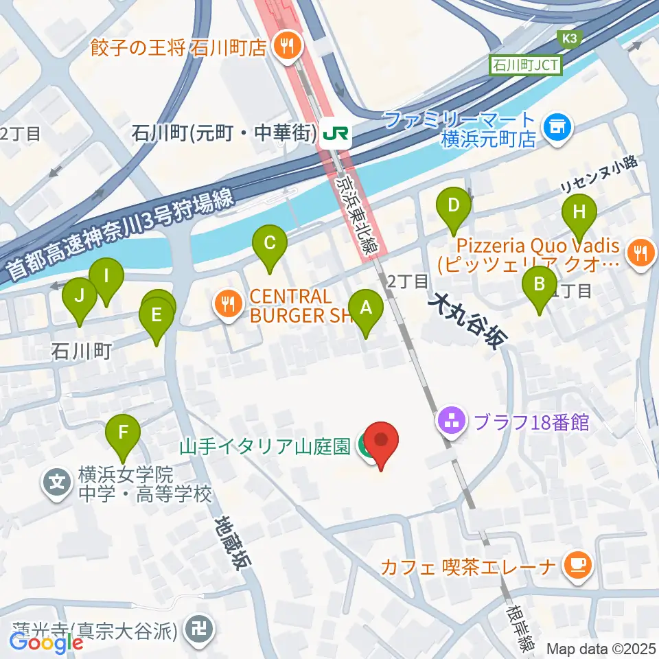外交官の家周辺のホテル一覧地図