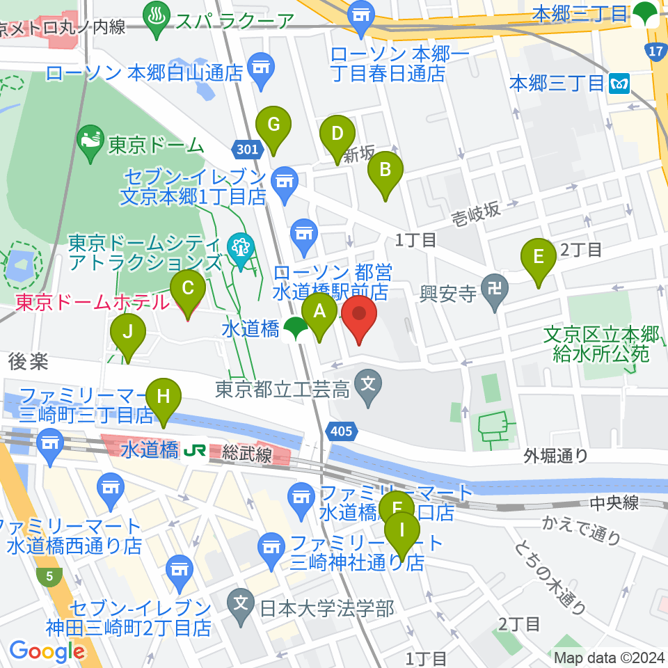 宝生能楽堂周辺のホテル一覧地図