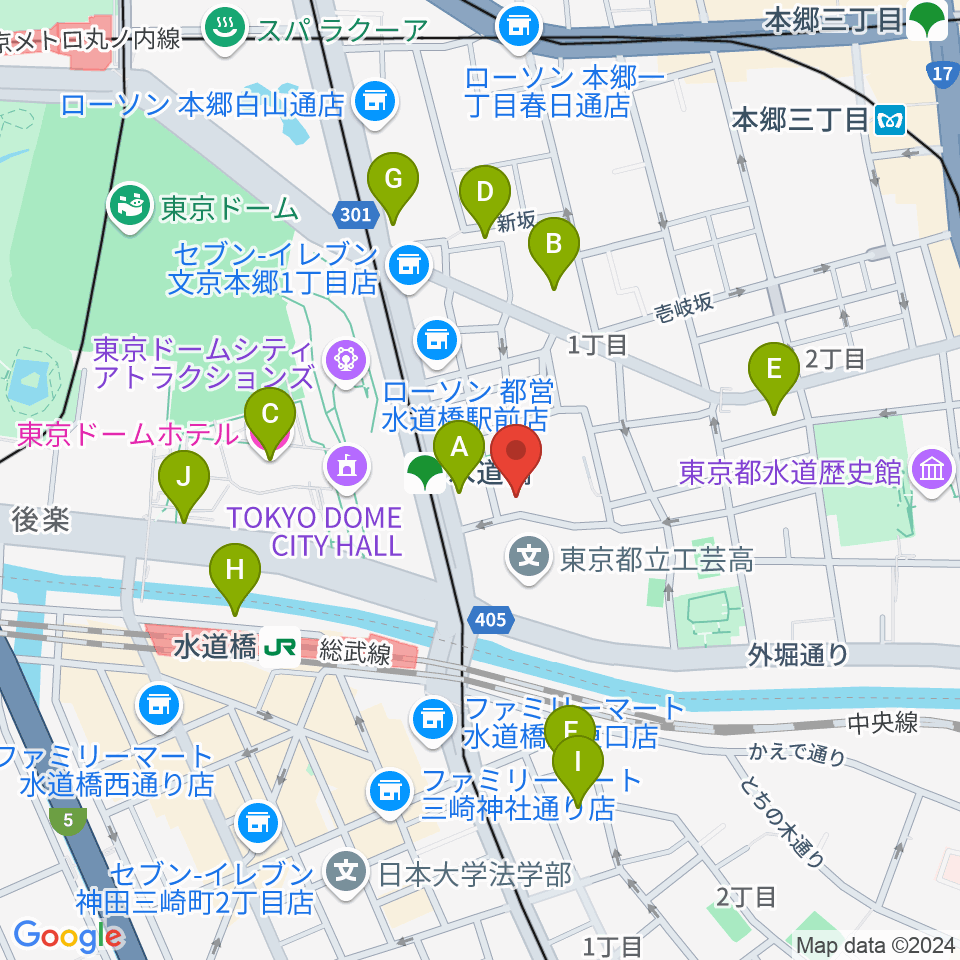 宝生能楽堂周辺のホテル一覧地図