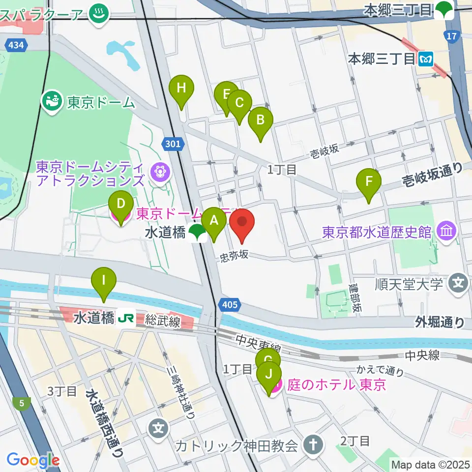 宝生能楽堂周辺のホテル一覧地図