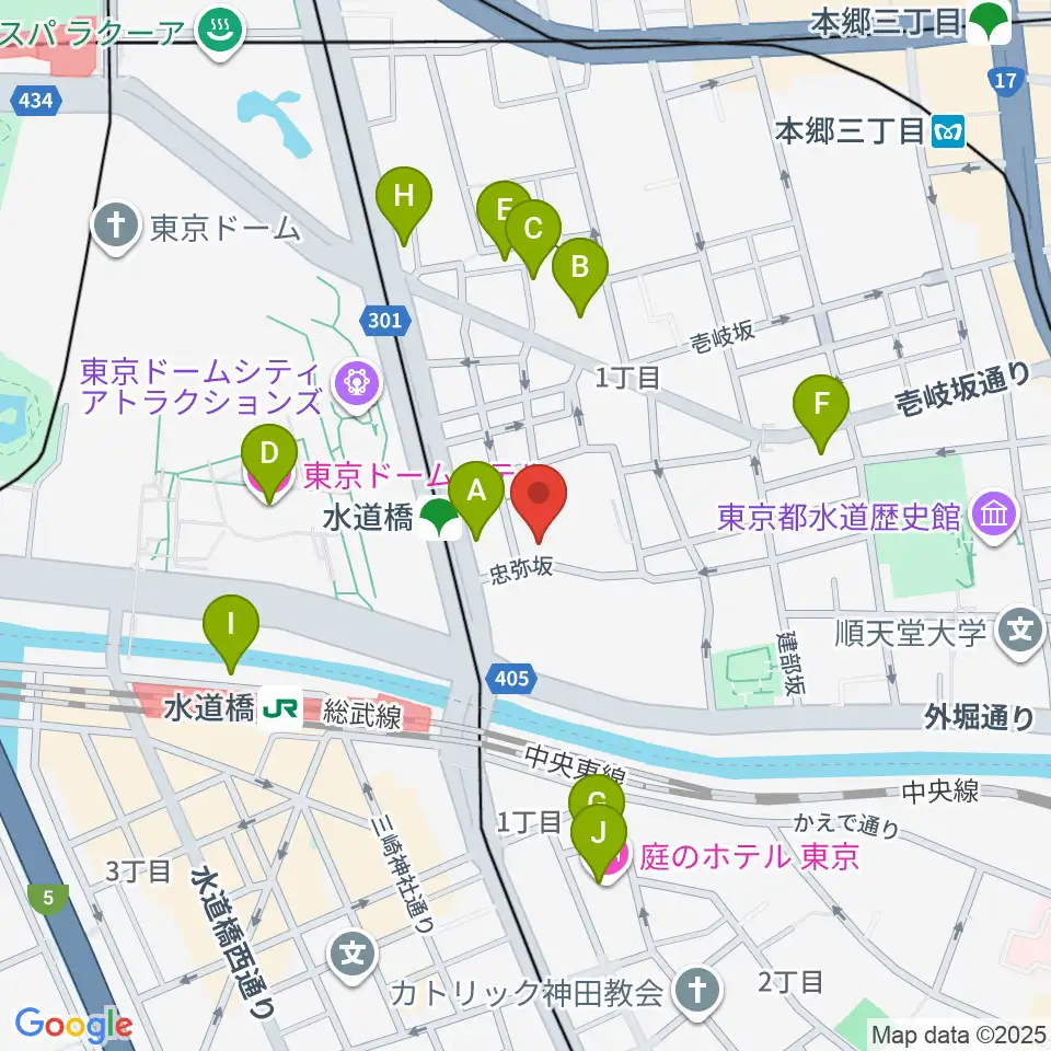 宝生能楽堂周辺のホテル一覧地図