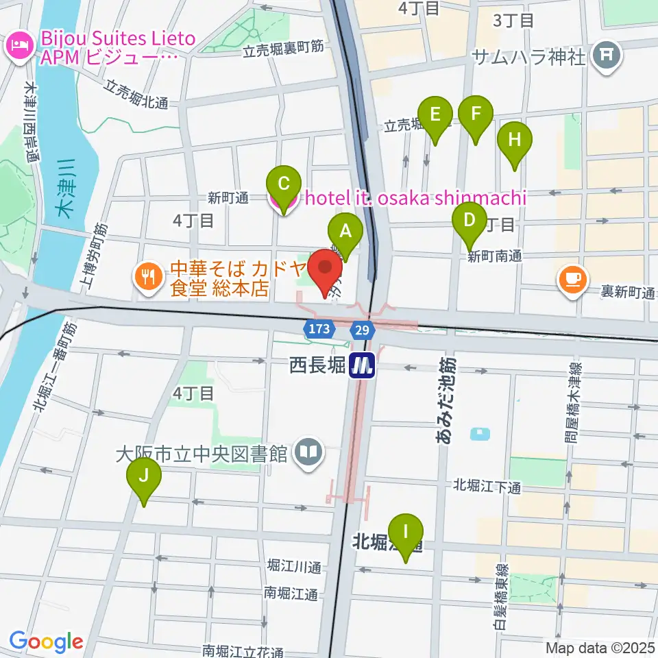 細野ビルヂング周辺のホテル一覧地図