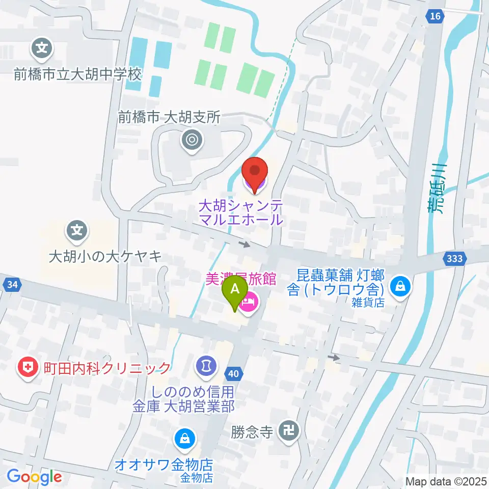 大胡シャンテ マルエホール周辺のホテル一覧地図
