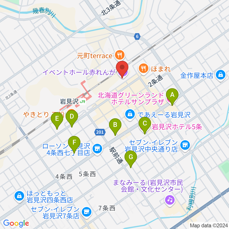 イベントホール赤れんが周辺のホテル一覧地図