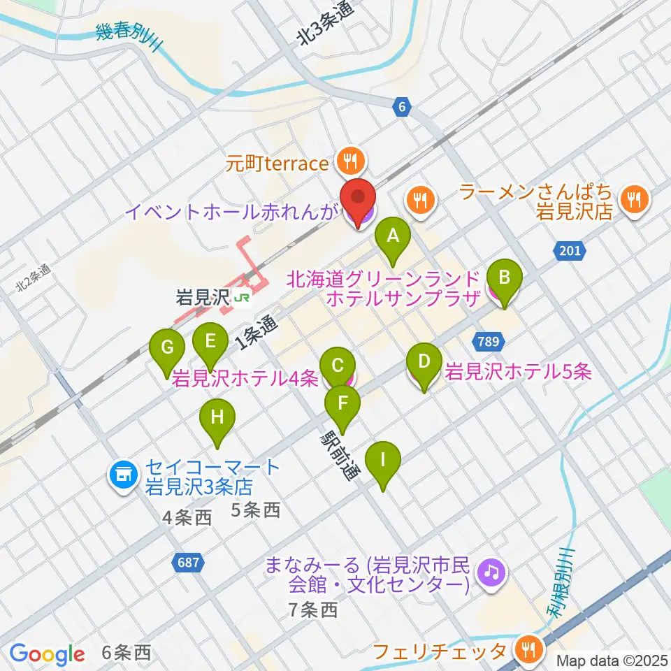 イベントホール赤れんが周辺のホテル一覧地図