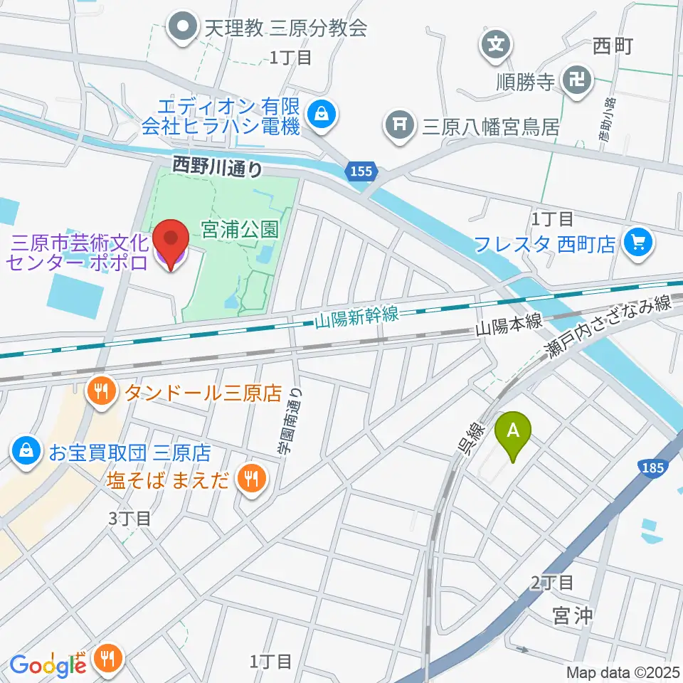 三原市芸術文化センター ポポロ周辺のホテル一覧地図