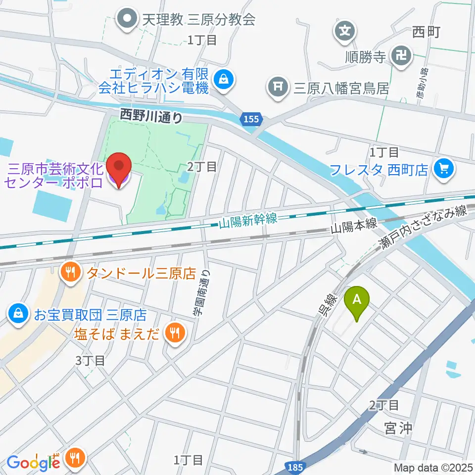 三原市芸術文化センター ポポロ周辺のホテル一覧地図