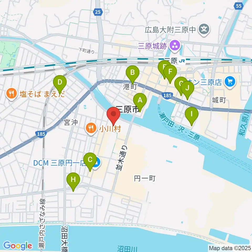 三原リージョンプラザ周辺のホテル一覧地図