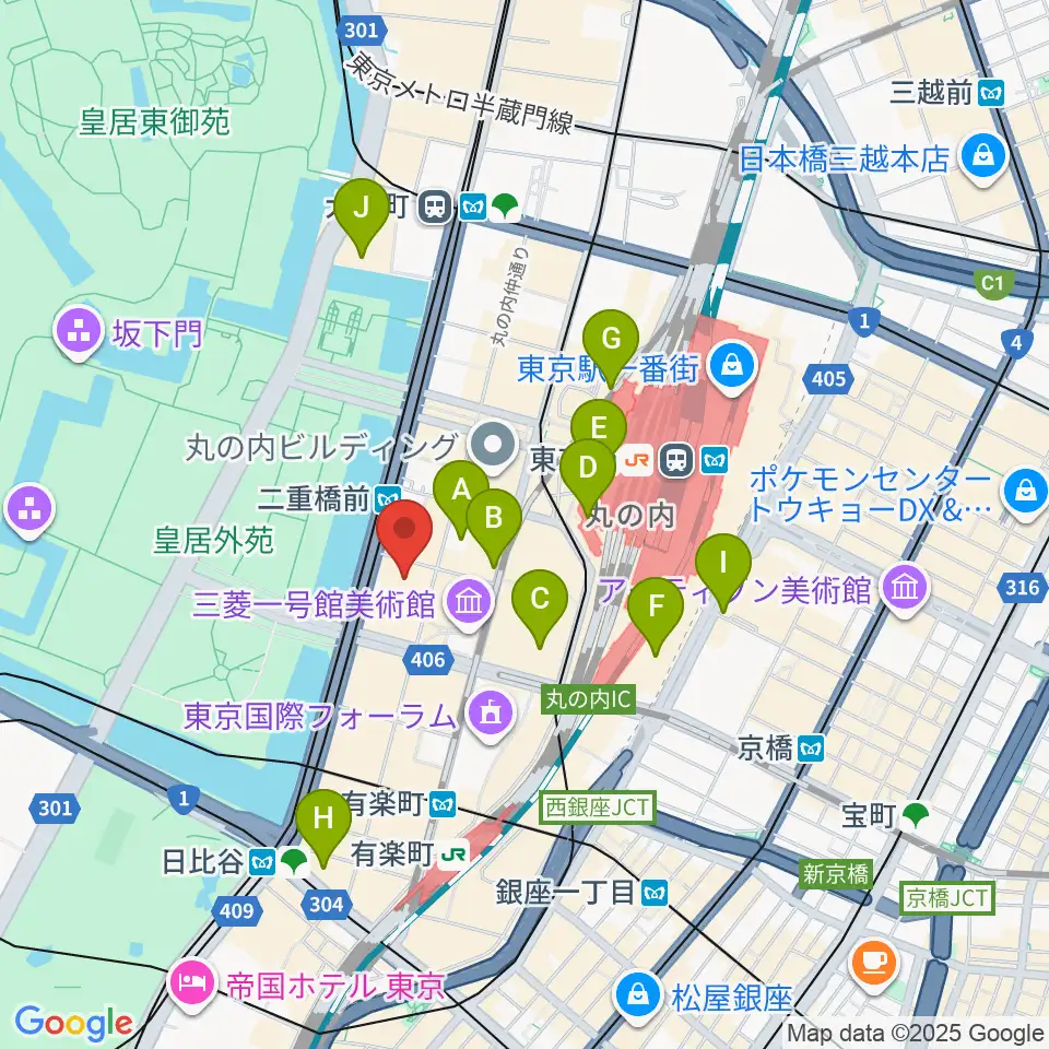丸の内MY PLAZAホール周辺のホテル一覧地図