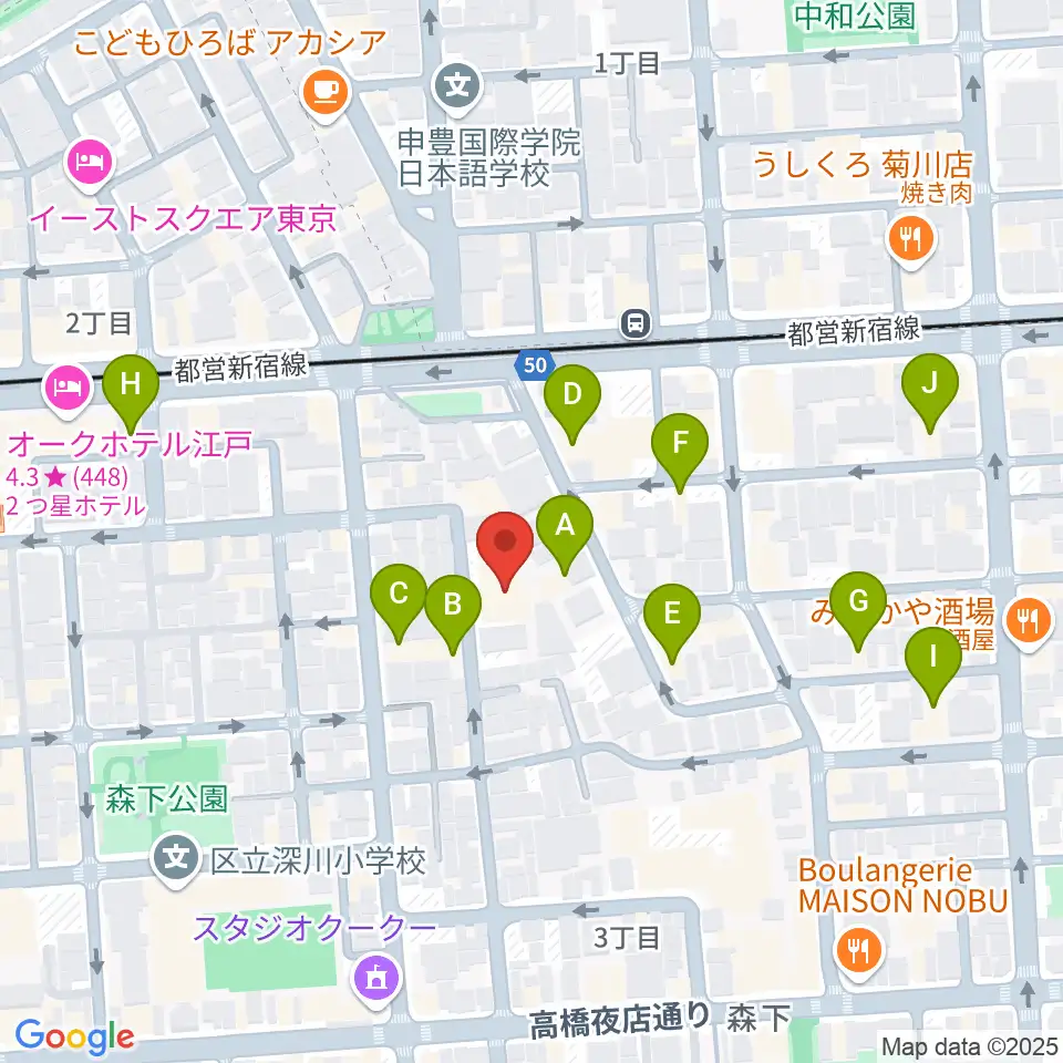 セゾン文化財団 森下スタジオ周辺のホテル一覧地図