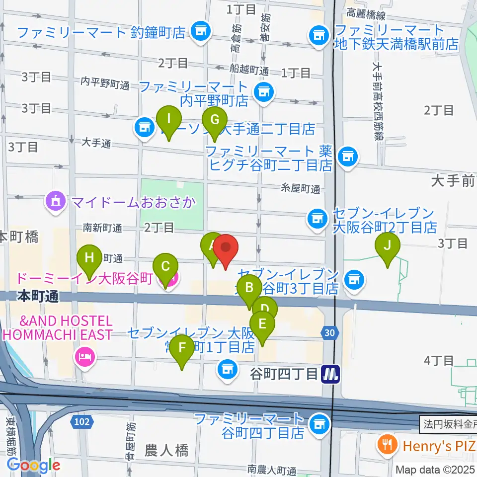 山本能楽堂周辺のホテル一覧地図