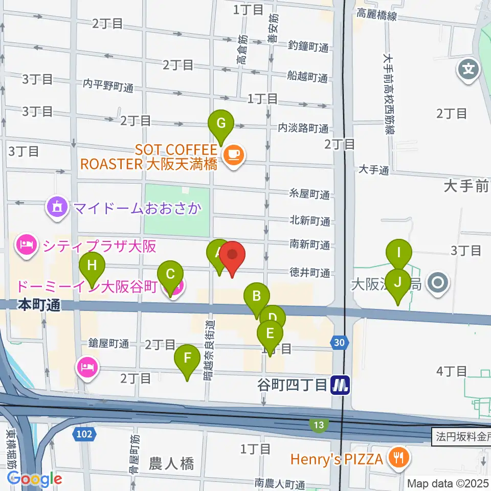 山本能楽堂周辺のホテル一覧地図