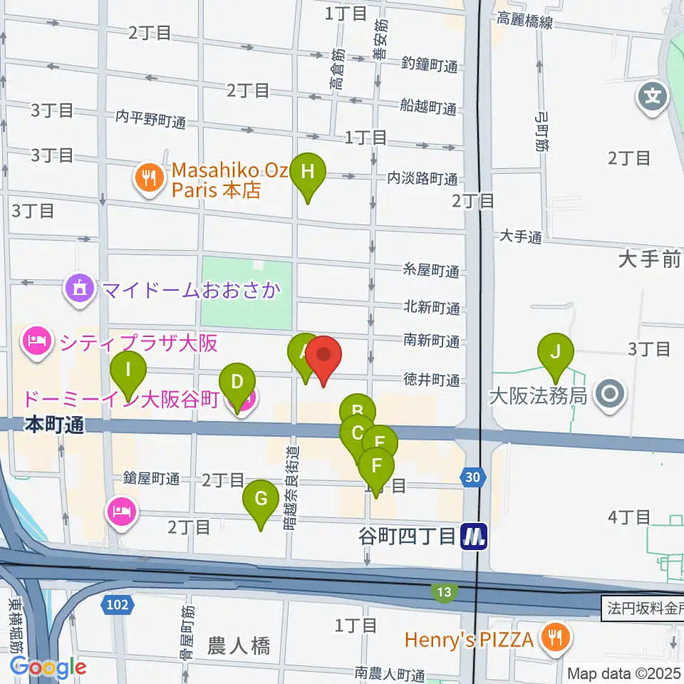 山本能楽堂周辺のホテル一覧地図