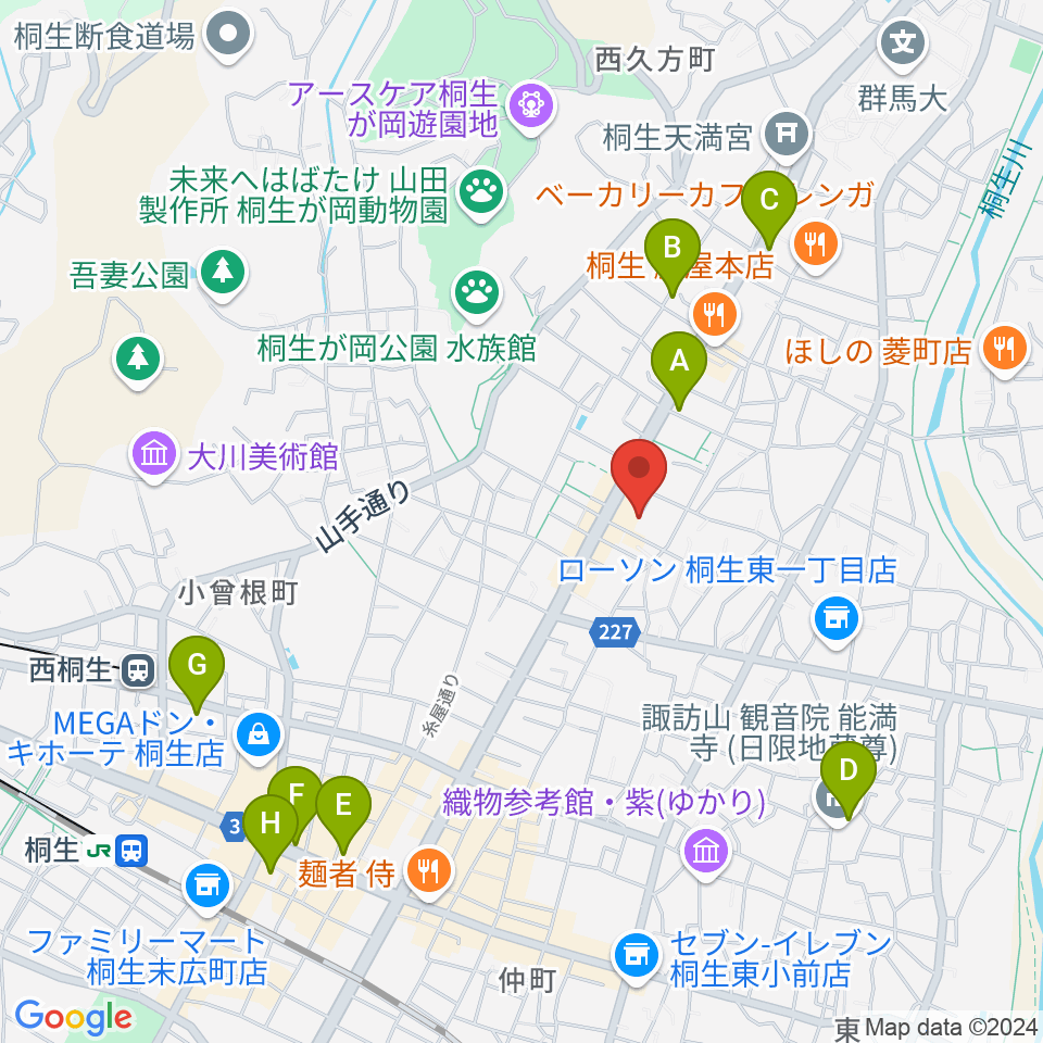 有鄰館周辺のホテル一覧地図