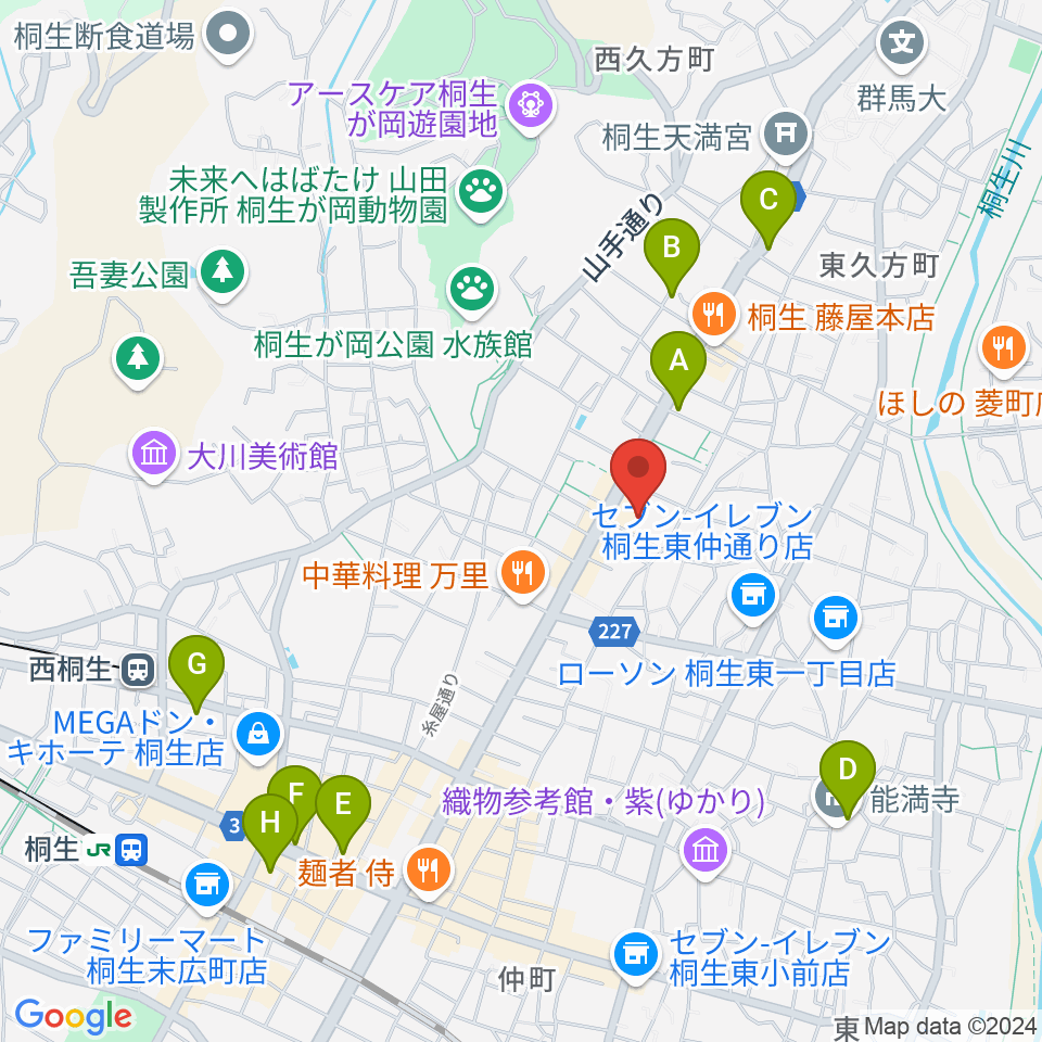 有鄰館周辺のホテル一覧地図