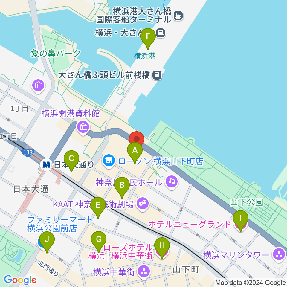 横浜産貿ホール マリネリア周辺のホテル一覧地図