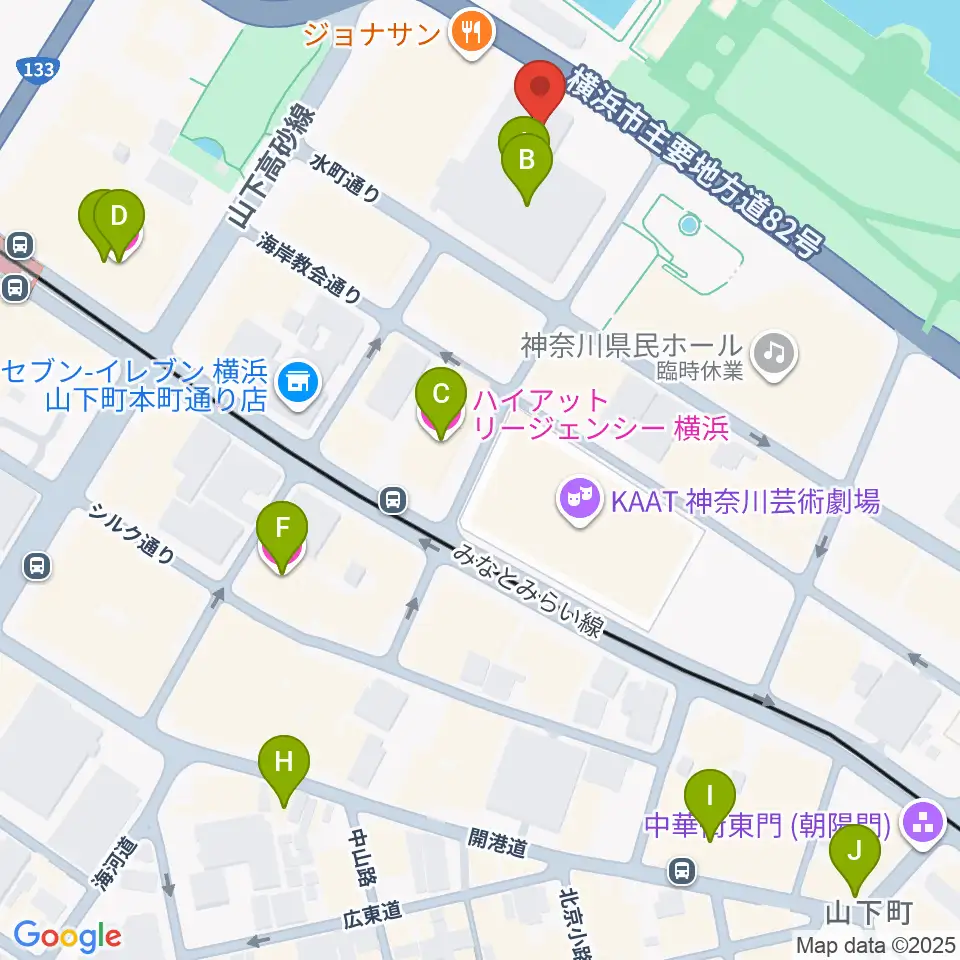 横浜産貿ホール マリネリア周辺のホテル一覧地図