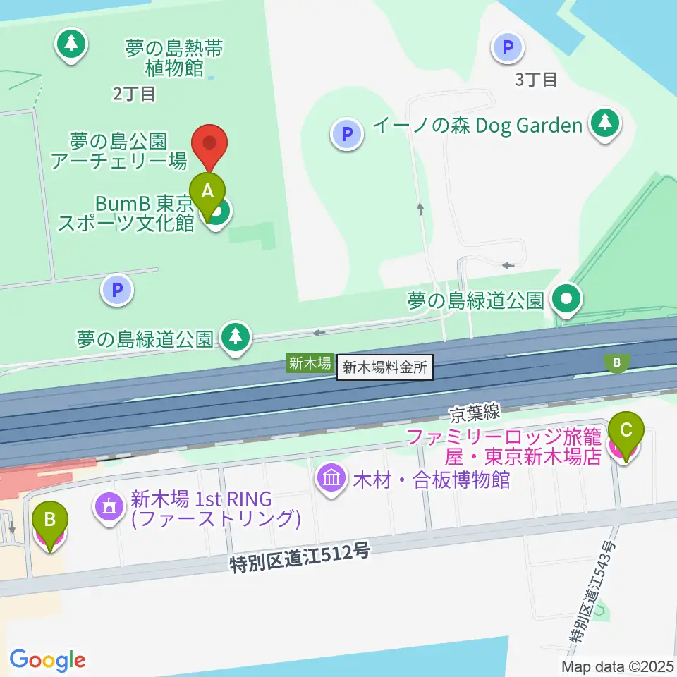 東京スポーツ文化館 ミュージックスタジオ周辺のホテル一覧地図