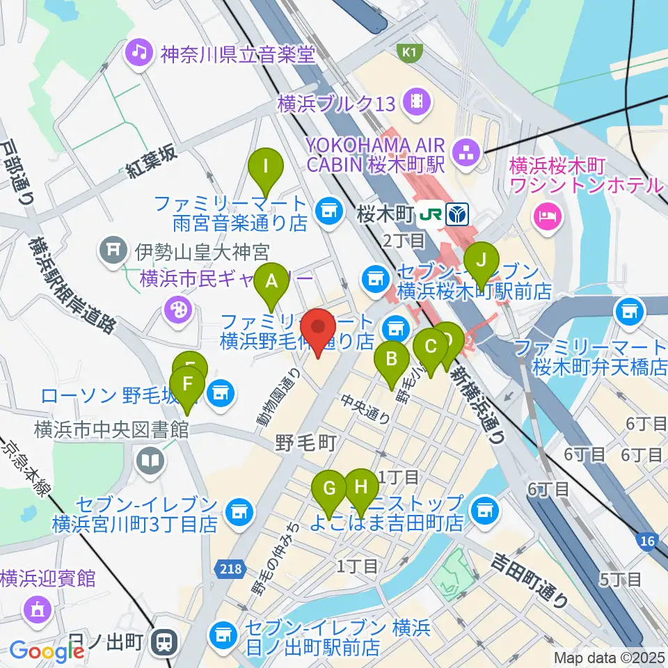 横浜にぎわい座周辺のホテル一覧地図