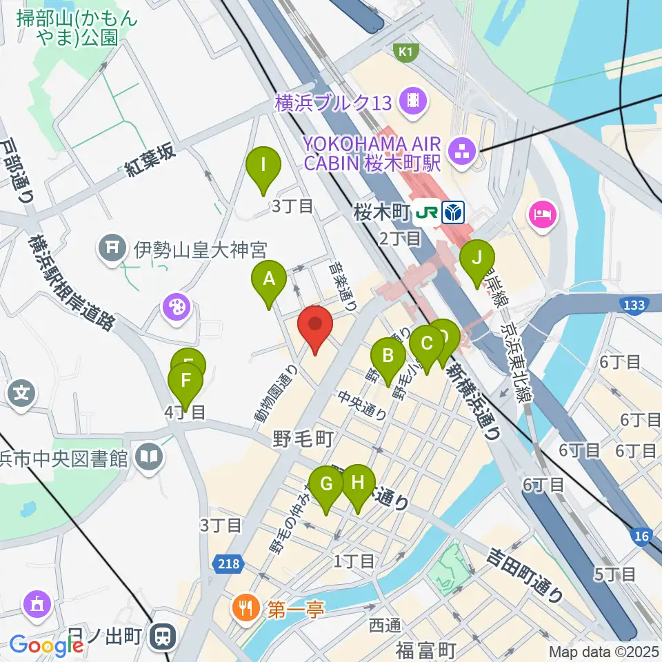 横浜にぎわい座周辺のホテル一覧地図