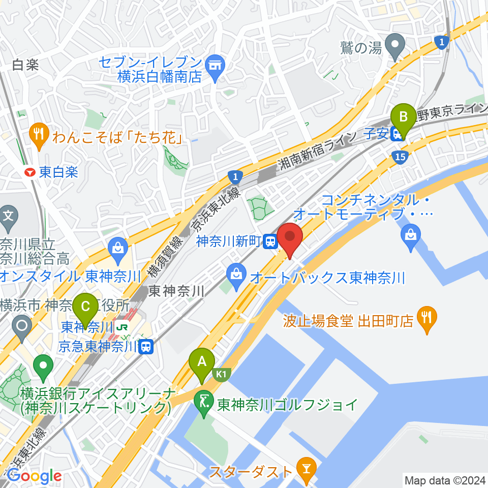 横浜ベイサイドスタジオ周辺のホテル一覧地図
