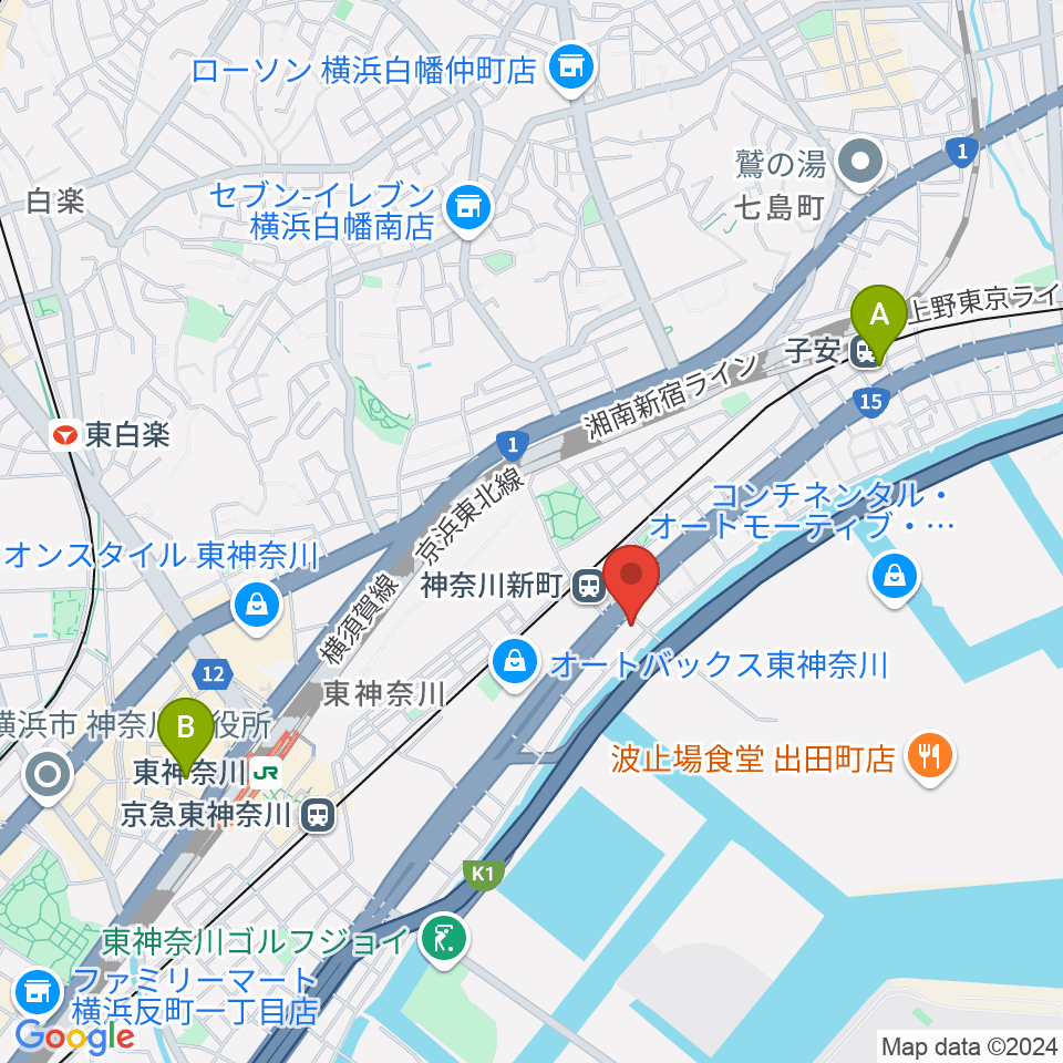 横浜ベイサイドスタジオ周辺のホテル一覧地図