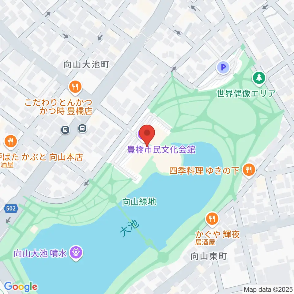 豊橋市民文化会館周辺のホテル一覧地図