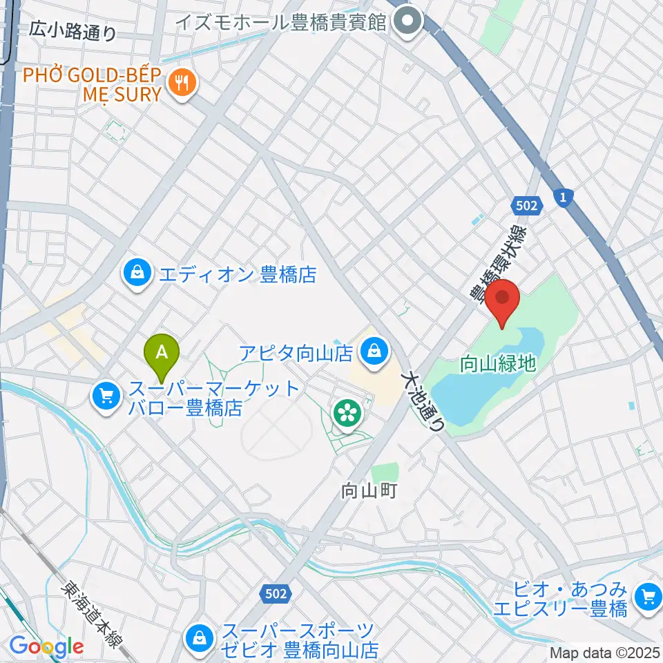 豊橋市民文化会館周辺のホテル一覧地図