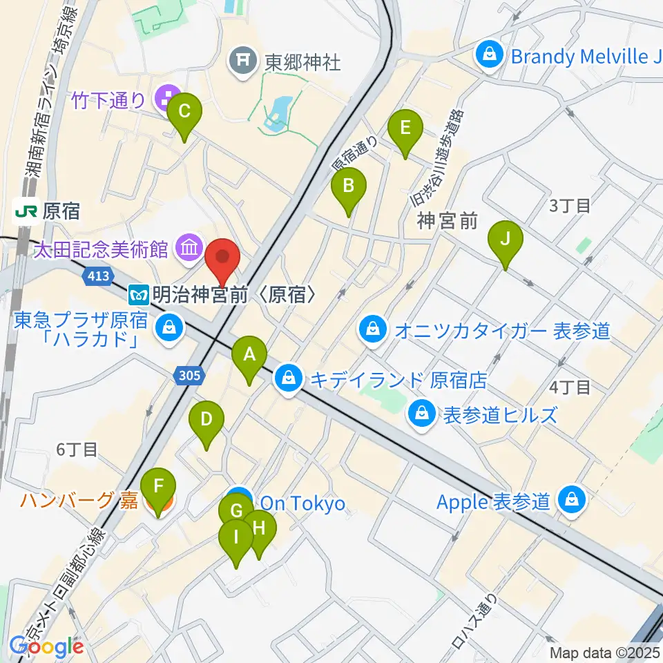 ラフォーレミュージアム原宿周辺のホテル一覧地図