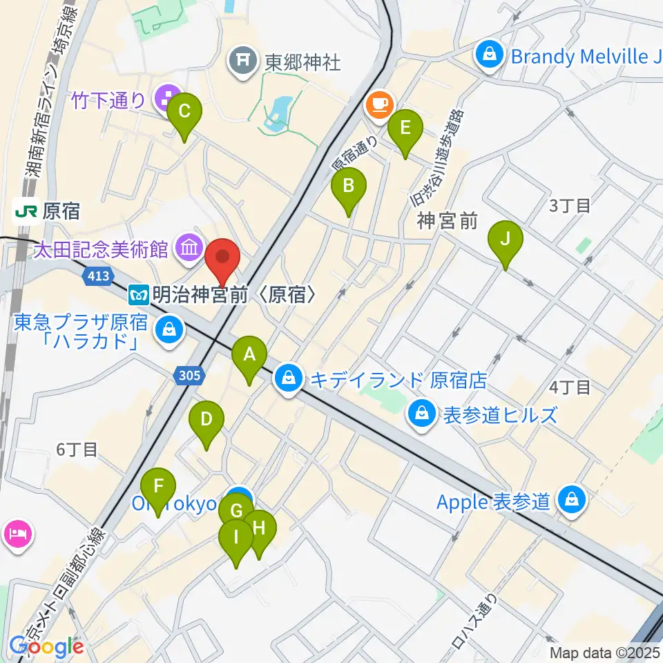 ラフォーレミュージアム原宿周辺のホテル一覧地図