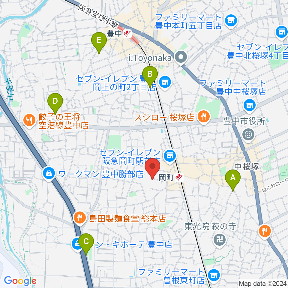 豊中市立伝統芸能館周辺のホテル一覧地図