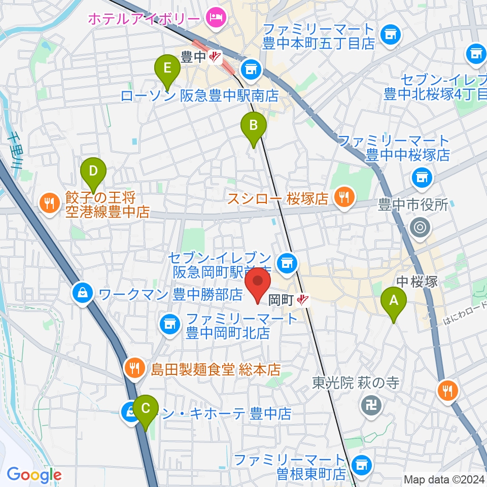 豊中市立伝統芸能館周辺のホテル一覧地図