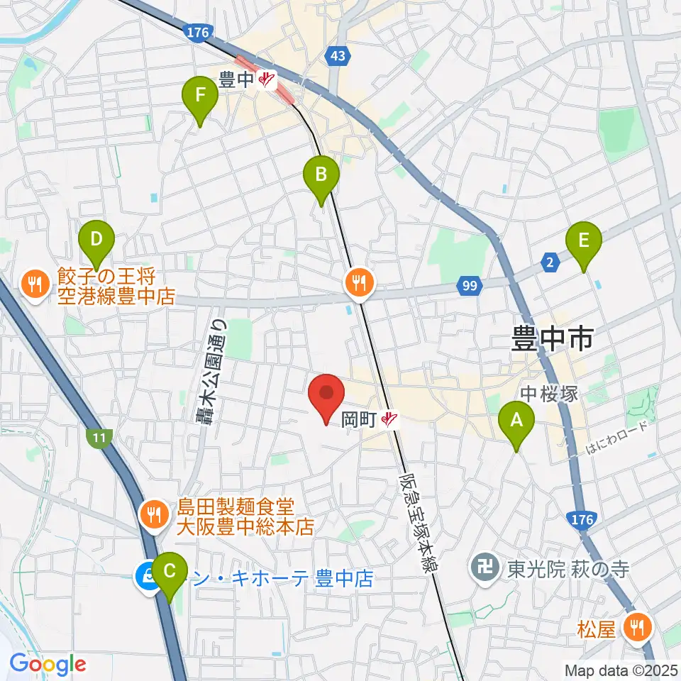 豊中市立伝統芸能館周辺のホテル一覧地図