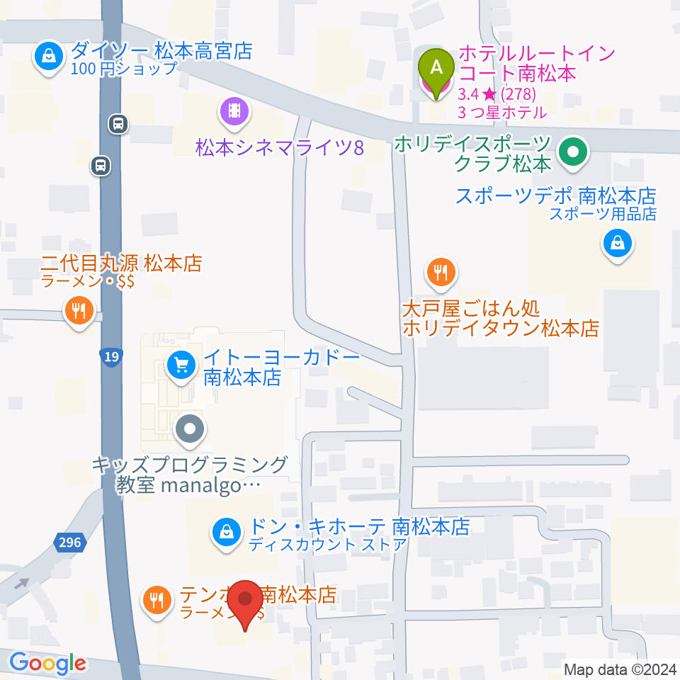 南松ホール周辺のホテル一覧地図