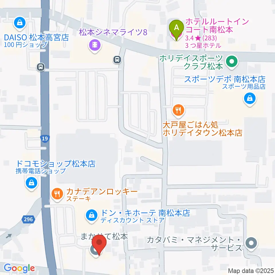 南松ホール周辺のホテル一覧地図