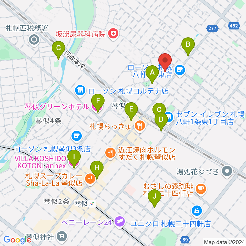 レッドベリースタジオ周辺のホテル一覧地図