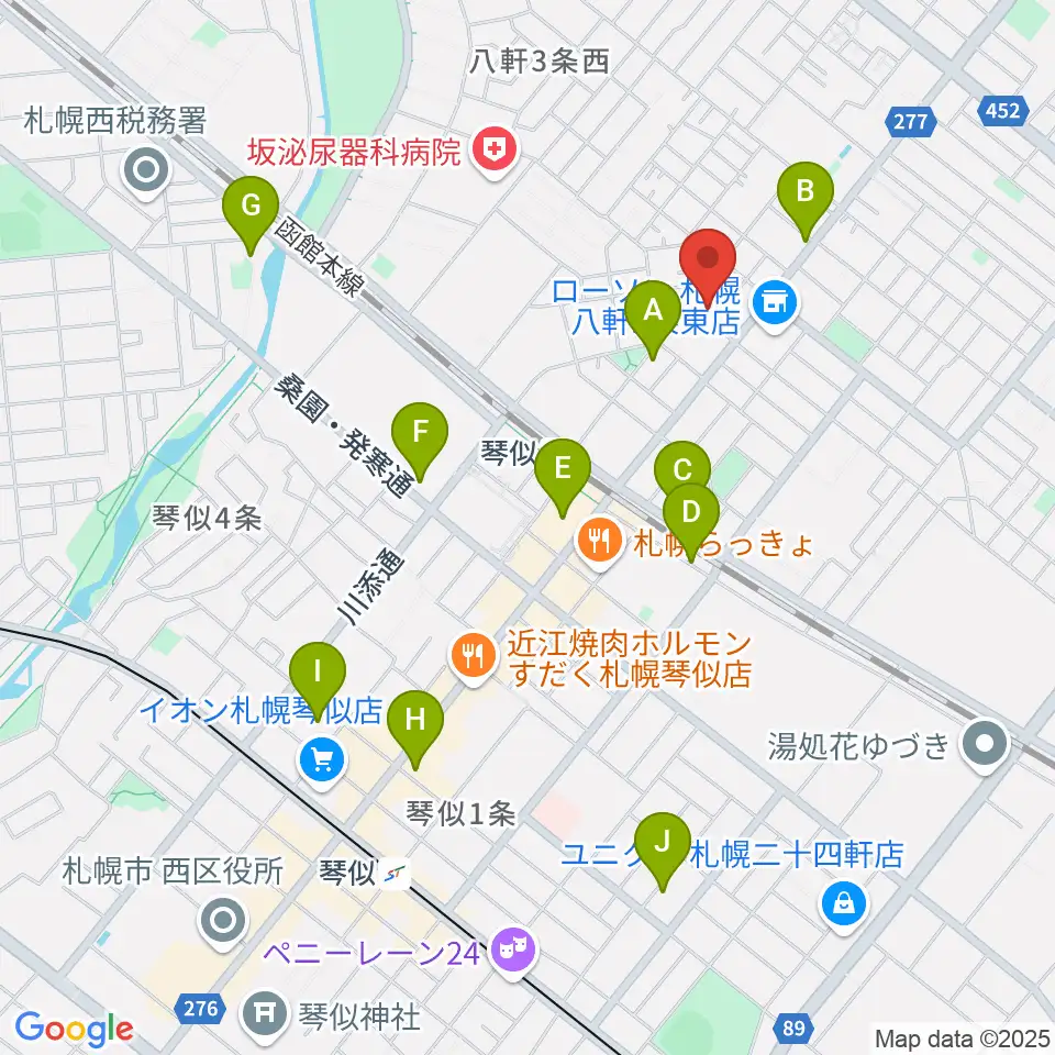 レッドベリースタジオ周辺のホテル一覧地図