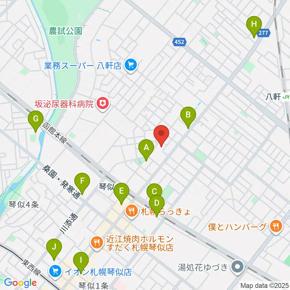 レッドベリースタジオ周辺のホテル一覧地図