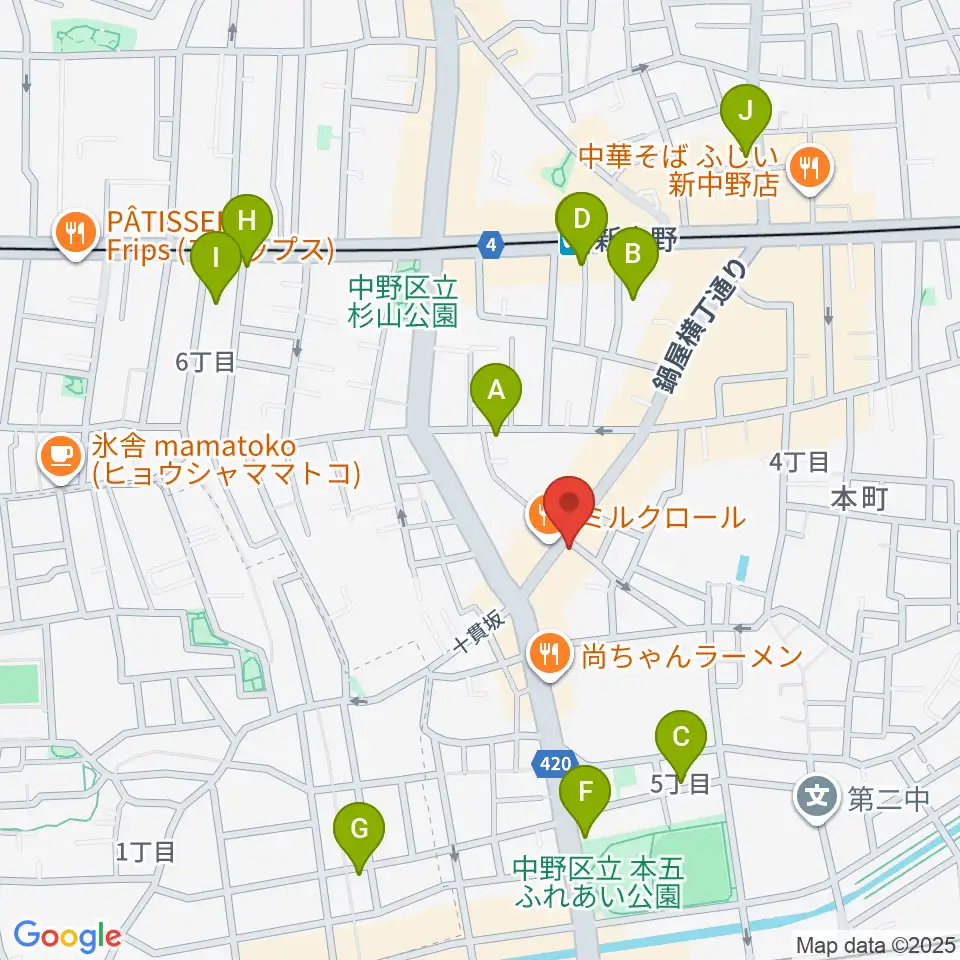 新中野ワニズホール周辺のホテル一覧地図