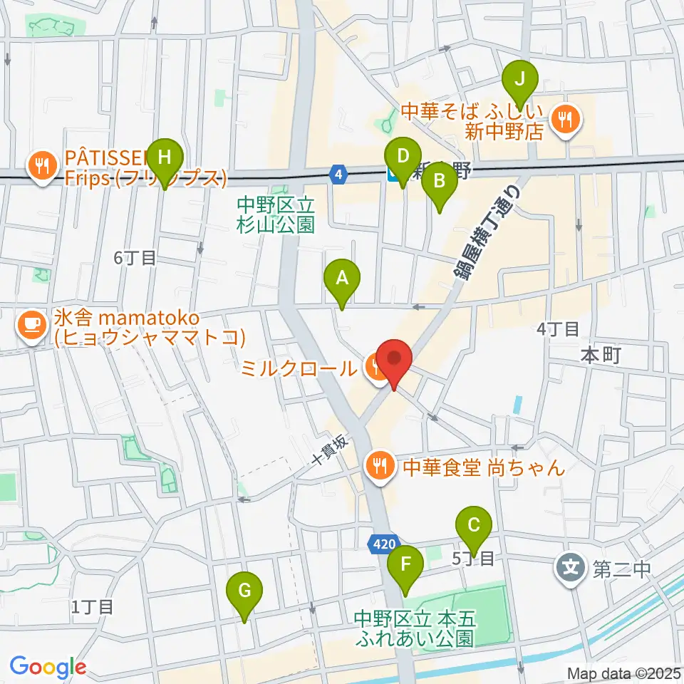 新中野ワニズホール周辺のホテル一覧地図