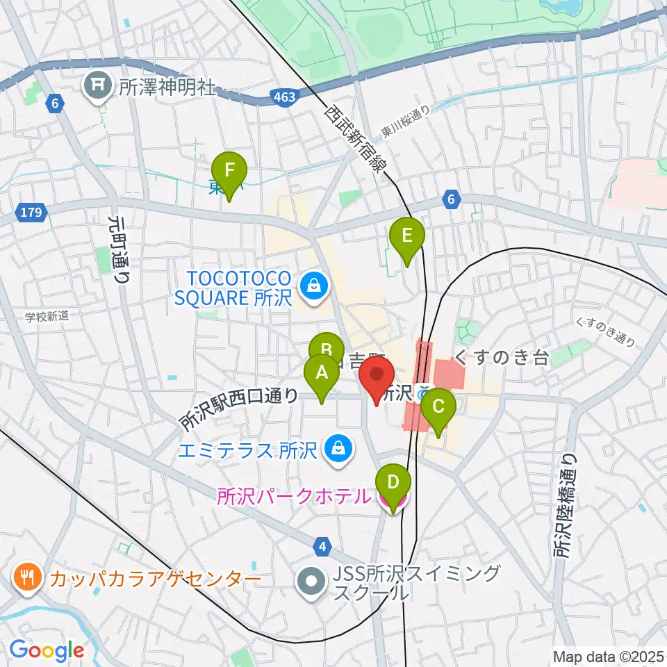 所沢YTJホール周辺のホテル一覧地図